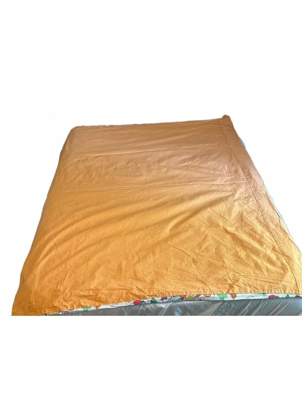 IKEA Twin Duvet Cover Vintage Child Art Orange Backing Rare Retro 90s Kidcore